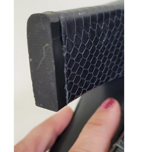 Tory Burch Heels Gracie Bootie Women's Navy Suede & Leather Shoe Size 9. - Picture 9 of 13